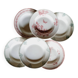 6 mismatched earthenware soup plates lot 7