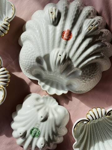 Service à dessert coquillage vintage  60s esprit Art Déco porcelaine Limoge