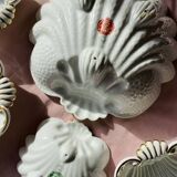 Service à dessert coquillage vintage  60s esprit Art Déco porcelaine Limoge