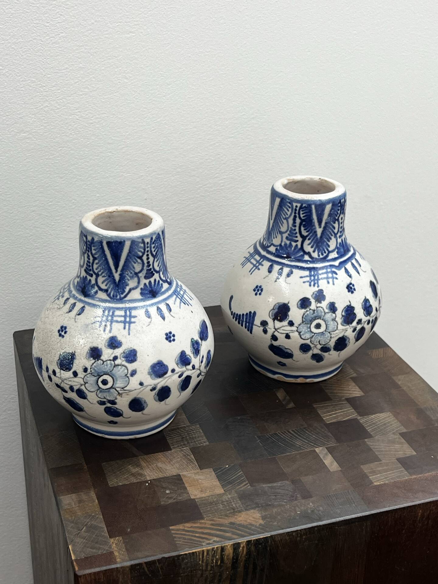 Pair of antique DELF vases