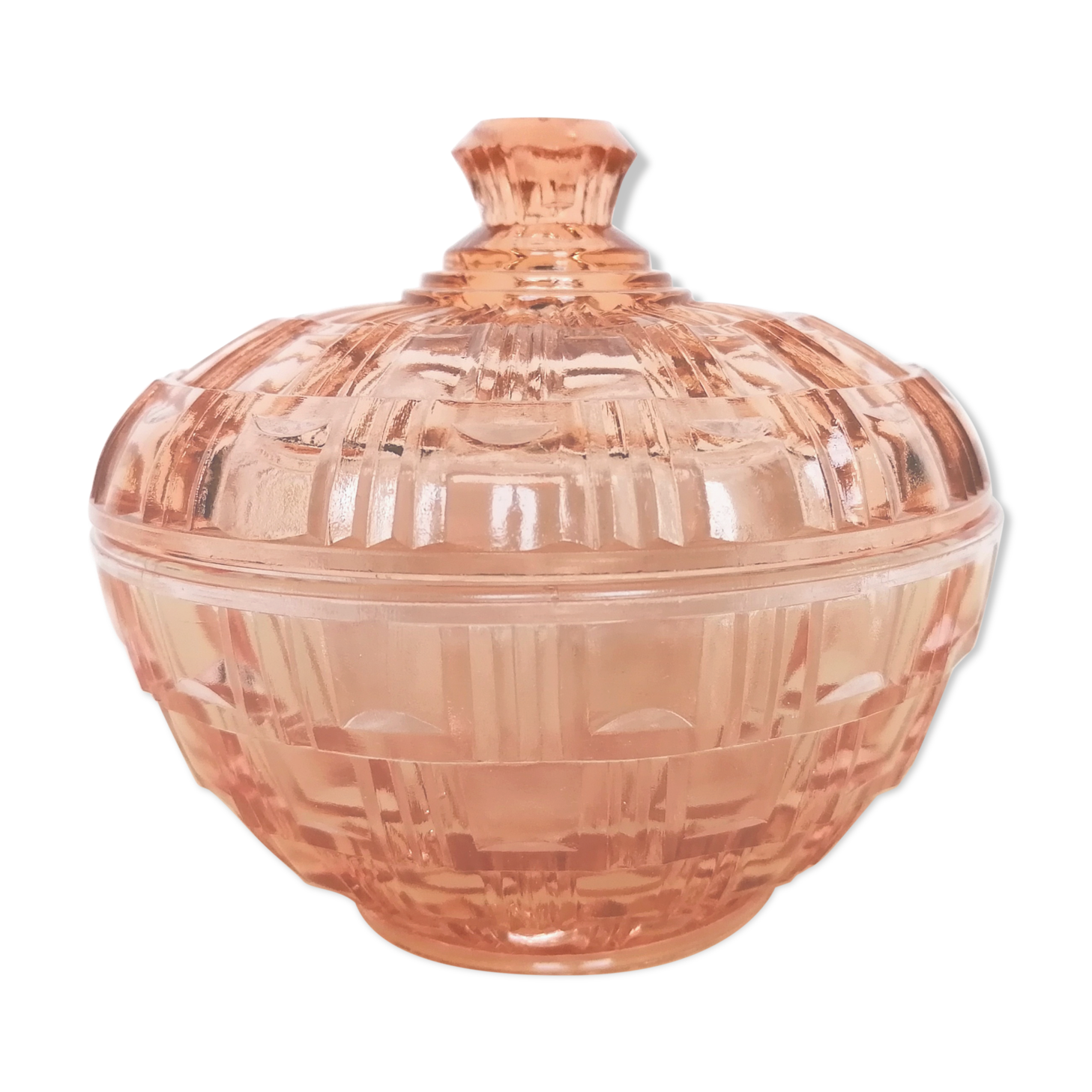 Candy or sugar maker in pink glass