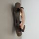 rare handmade solid copper Stilnovo Style Theatre Wall Light, Italy 1950s