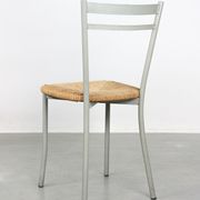 Vintage italian straw and metal chair