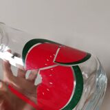 Carafe vintage sérigraphiée motif pastèque made in italy