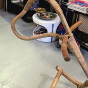 Vintage 1960s/70s rattan and bamboo rocking horse