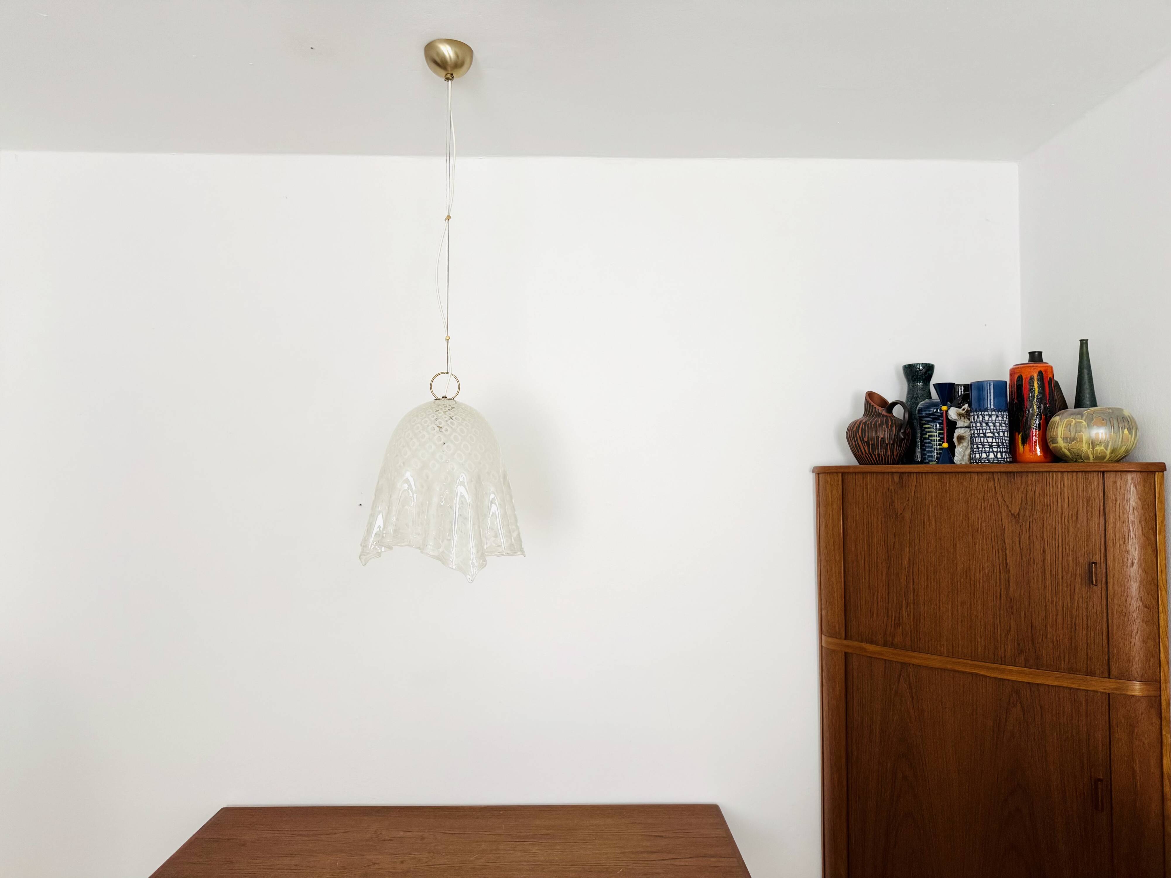 Lampe à Suspension Fazzoletto en Verre de Murano par Paolo Venini