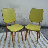 Pair of vintage apple green chairs from the 1950s