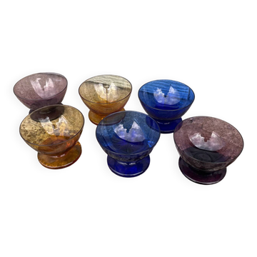 6 Vintage coupe glasses | Kristalunie Maastricht