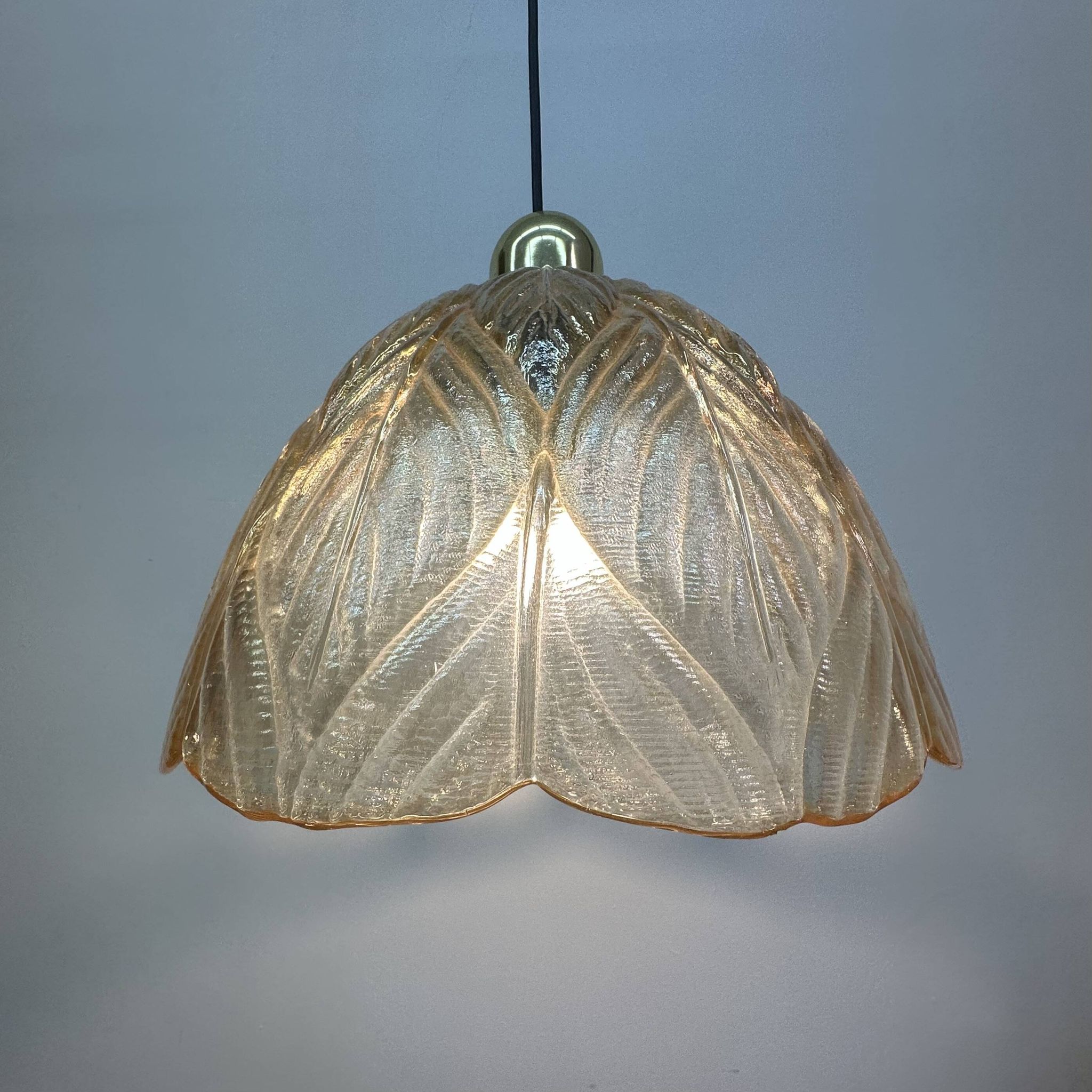 Peil & Putzer glass leaf hanging lamp , 1970’s
