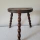 Tripod stool with turned wooden legs