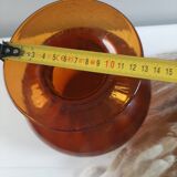 Orange vase in bubbled glass