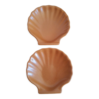 Set of two scallop shell ramekins Emile Henry France