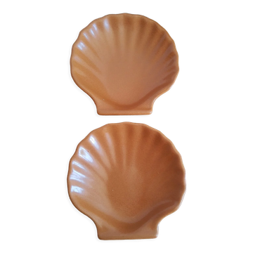 Lot de deux coupelles coquilles st jacques ramequins Emile Henry France
