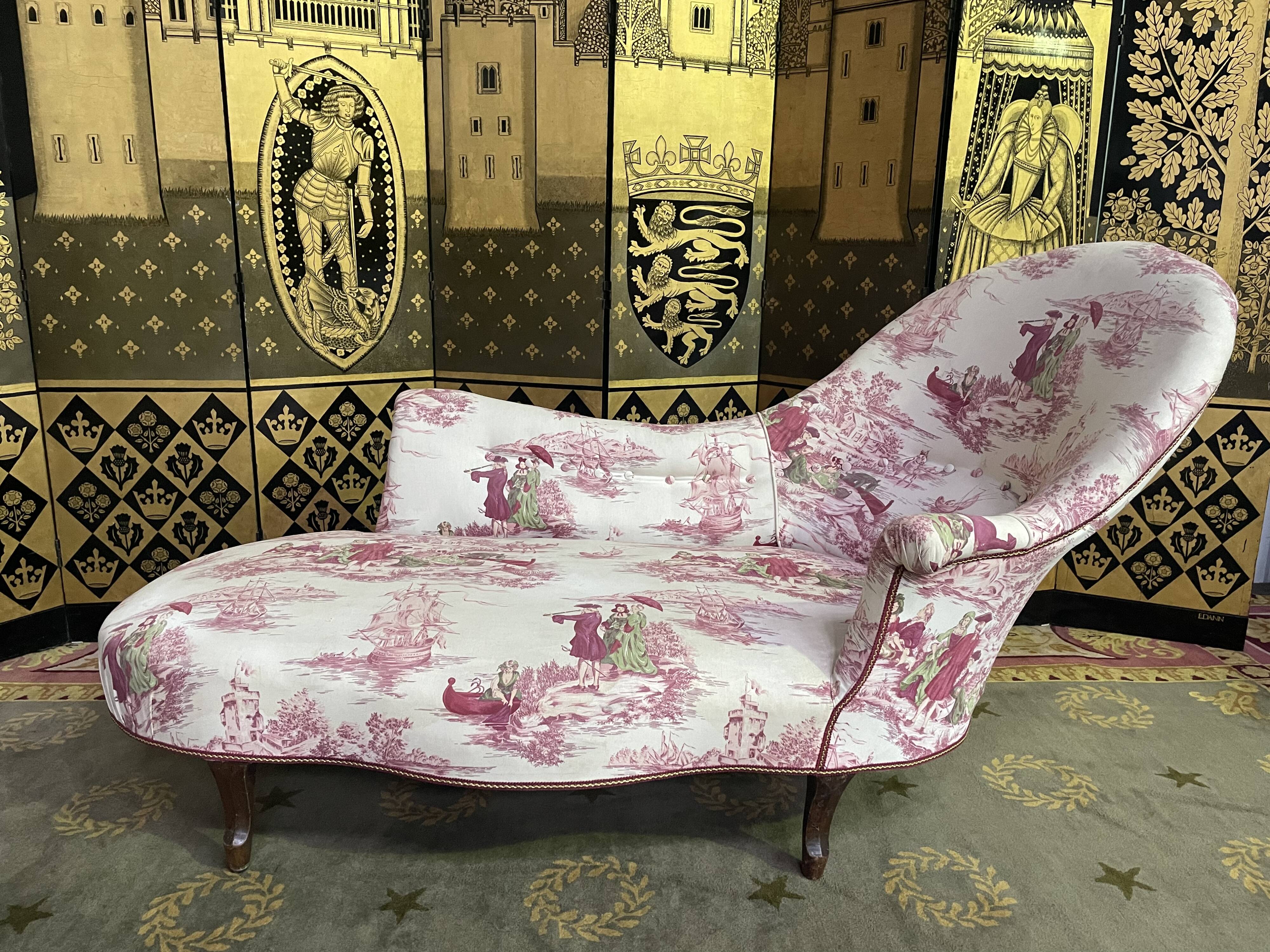 Méridienne Napoléon III toile de Jouy