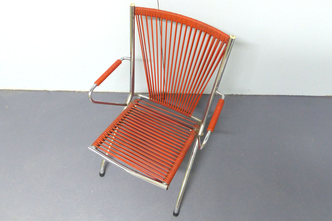 Fauteuil pliant scoubidou années 60
