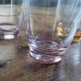 Set de 6 verres Lesieur France – base colorée vintage