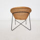 Rattan and metal lounge chair, The Netherlands 1950