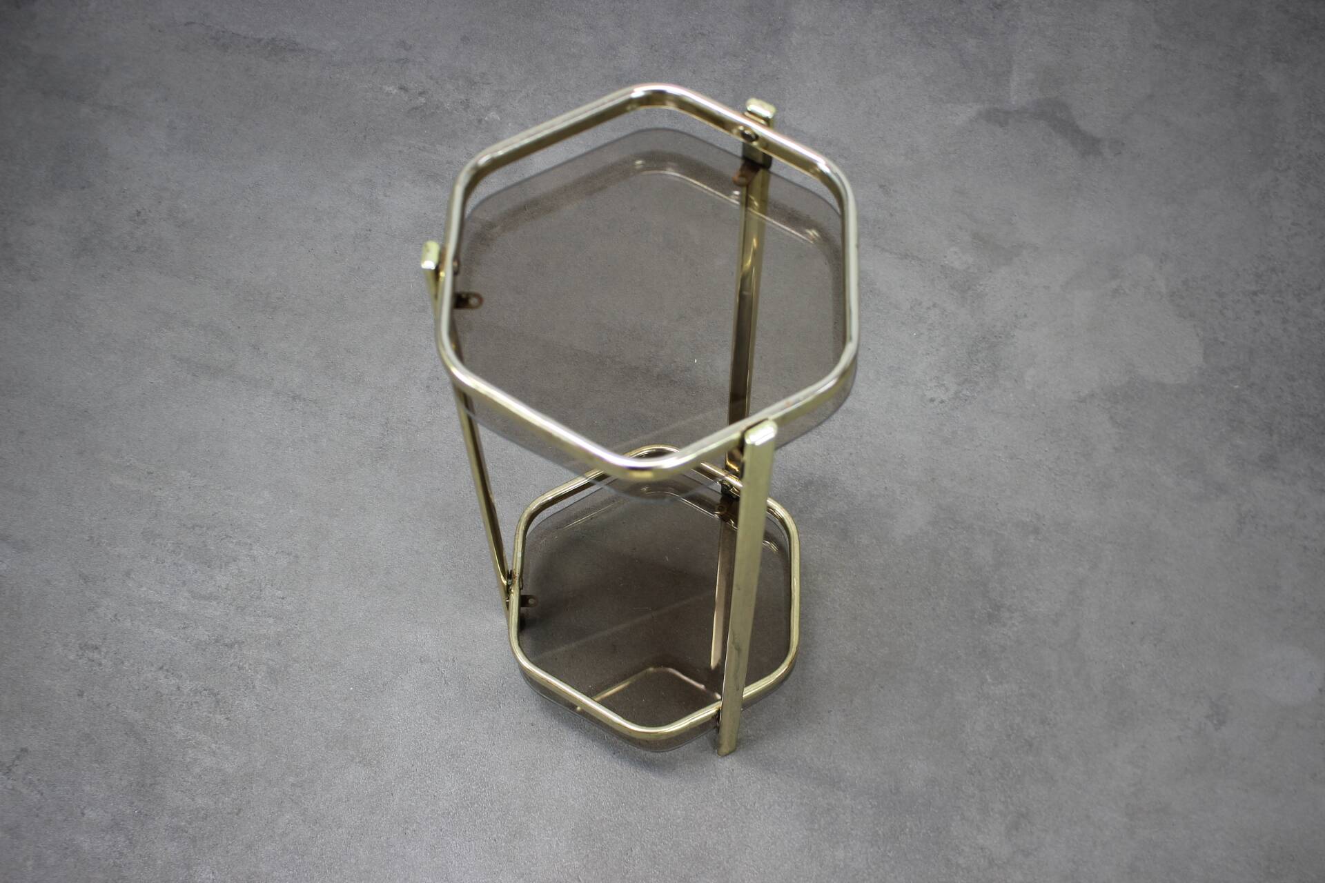 Mid-Century Brass and Smoked Glass Tea Table, 1970s, Germany
