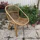 Set of 3 vintage rattan armchairs