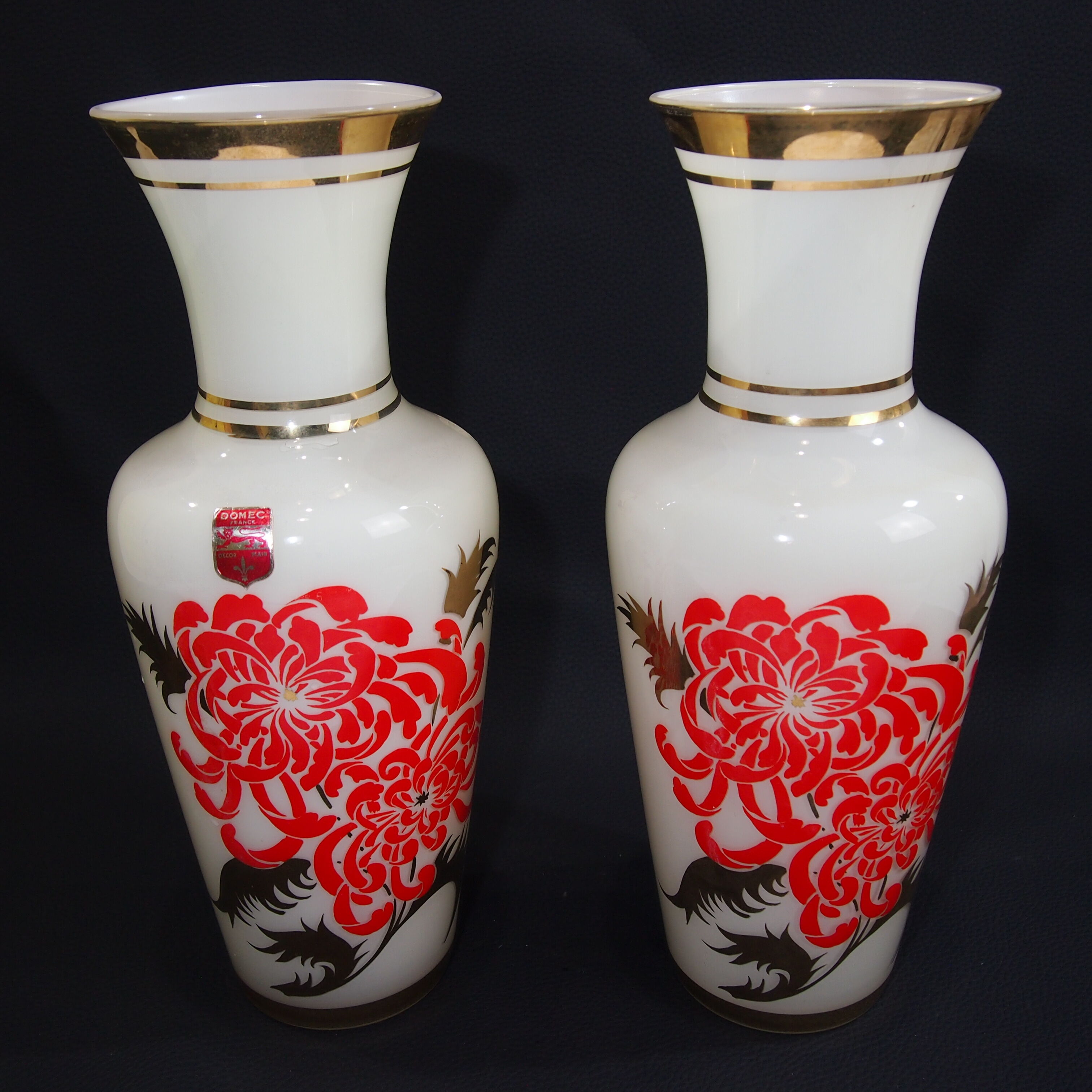 Pair of vases opaline Domec