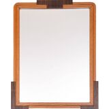Dutch Art Deco Wall Mirror, Oak Frame, Amsterdamse School, 1920s