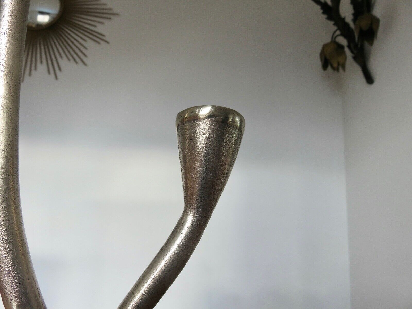 Modernist candle holder in solid bronze 1970