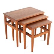 Set of 3 Danish Nesting Tables soldi teak - mid century modern design