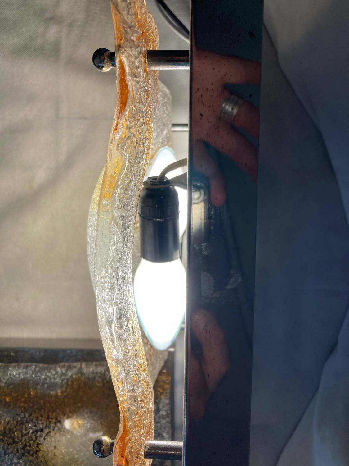 Pair of vintage Murano glass wall lights, Italian work, 70s