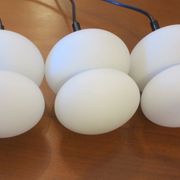 Mid century set of 3 organically shaped pendant lights, 1960s