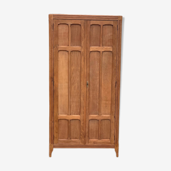 Armoire parisienne panneauté 1930 bois brut