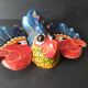 Ancient Balinese mask carved and painted – Stylised peacock – Art p