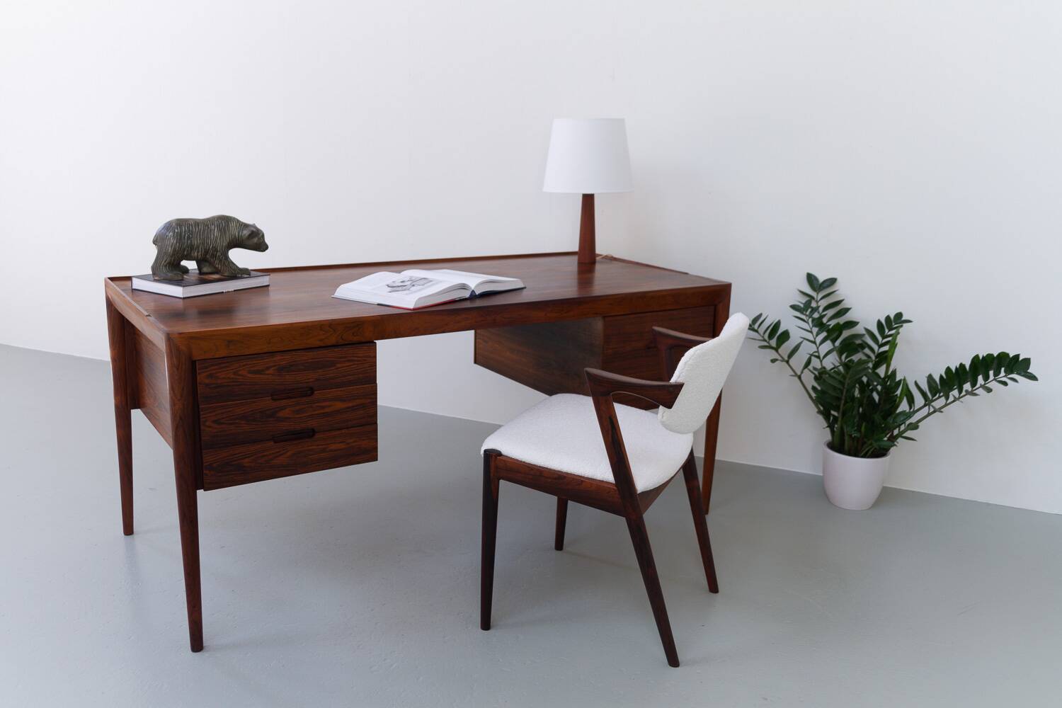Vintage Danish Teak Table Lamp, 1960s
