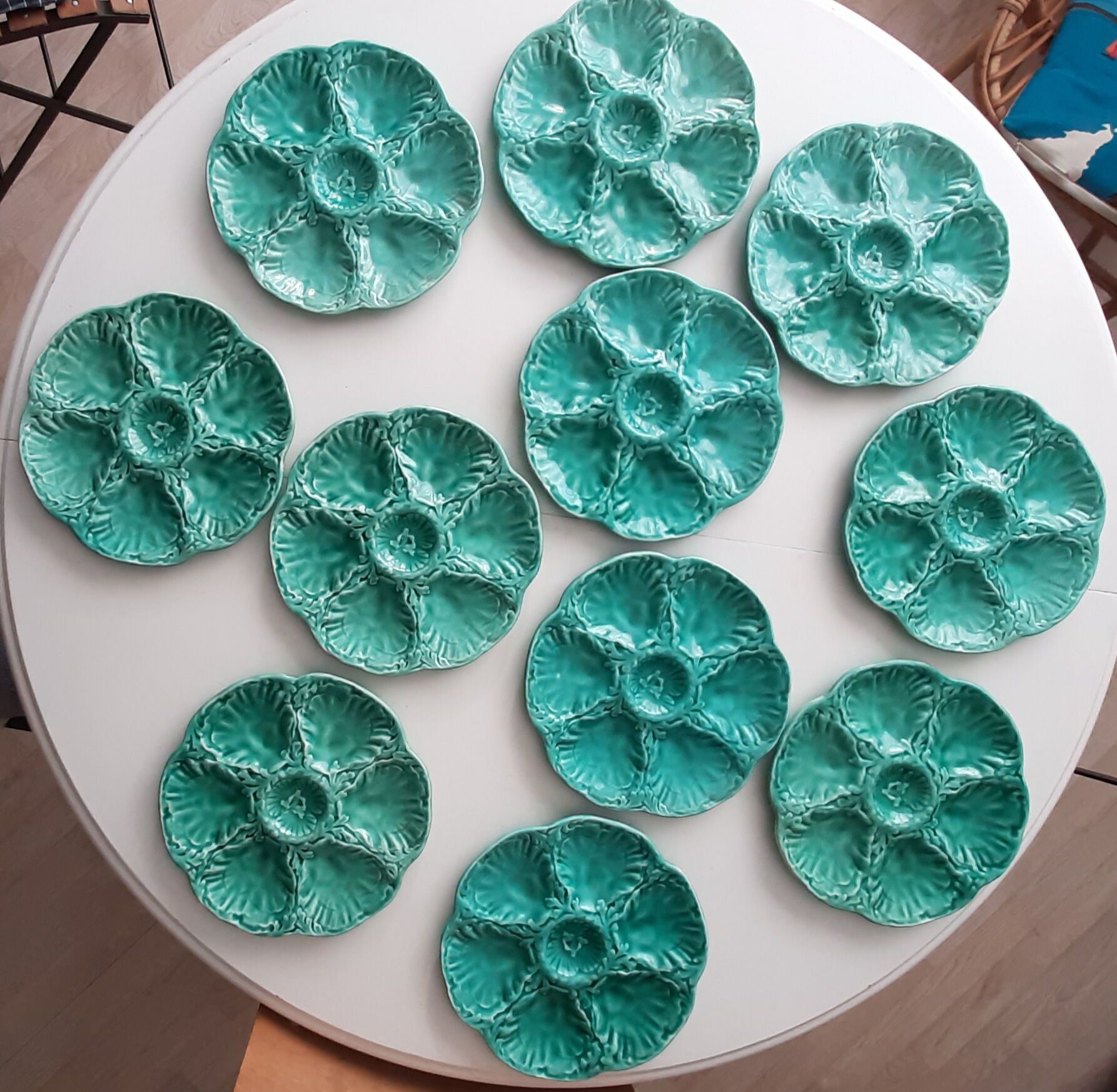 Lot of Oyster Plates Gien