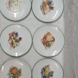 6 assiettes à fromage Limoges Porcelaine de sologne