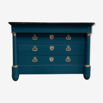 Commode empire bleu canard