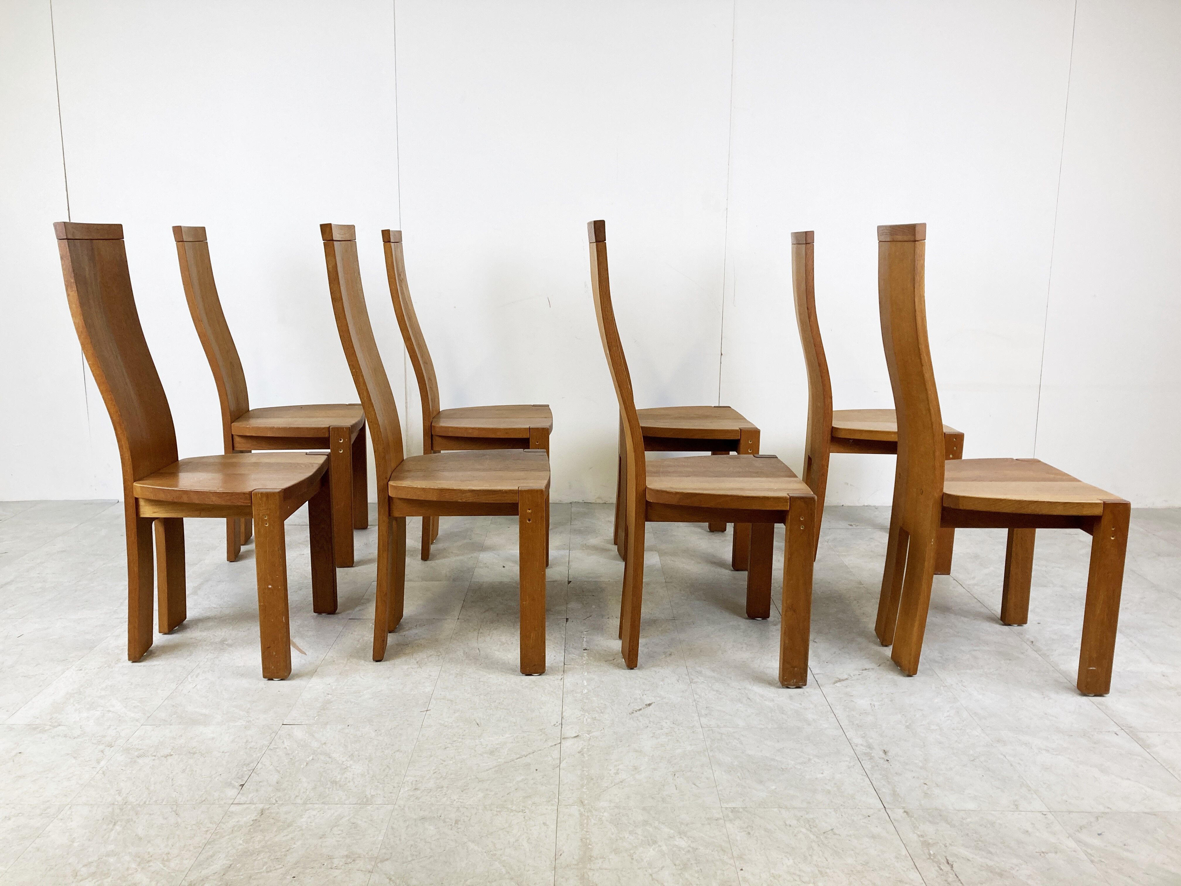 Set of 8 dining chairs by Rob & Dries van den Berghe, 1980s
