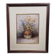 Vintage frame bouquet of flowers signed Roca – Decorative print under glass