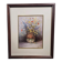 Vintage frame bouquet of flowers signed Roca – Decorative print under glass