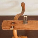Curved wooden wall coat rack 1900s