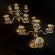 2 candlesticks, candelabras, silver metal, 5 flames, 37 cm