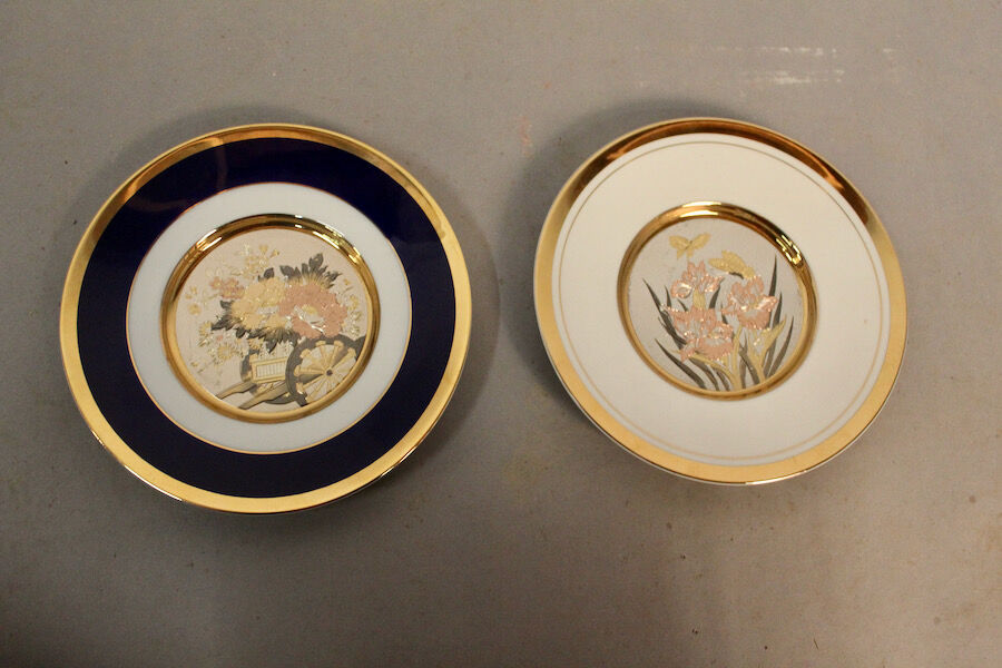 Paire d'assiettes "The art of Chokin"made in Japan