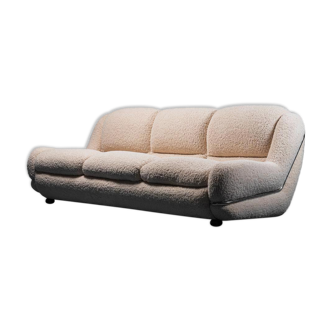 3 seater sofa in 70s tubular metal bouclé vintage