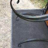 Vintage ceramic coffee table by Guy Trévoux with wrought iron base.