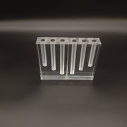 Duo Vase Bloc Résine Lucite Triple Cheminée Plexiglas Design Postmoderne