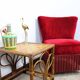 Rattan bedside table