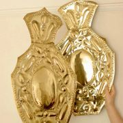 Pair of large baroque style mid-century Swedish brass sconces