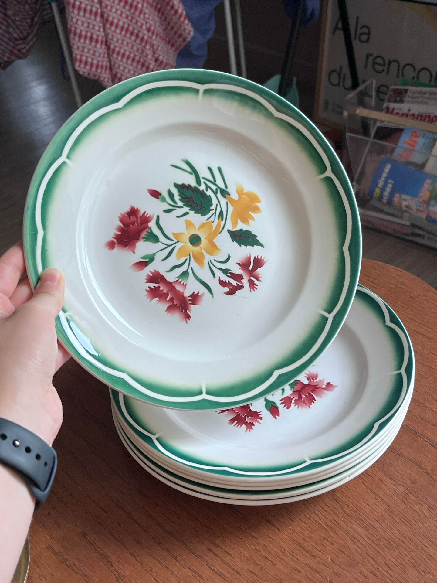 Lot de 6 assiettes sarreguemines et digoin collection esper