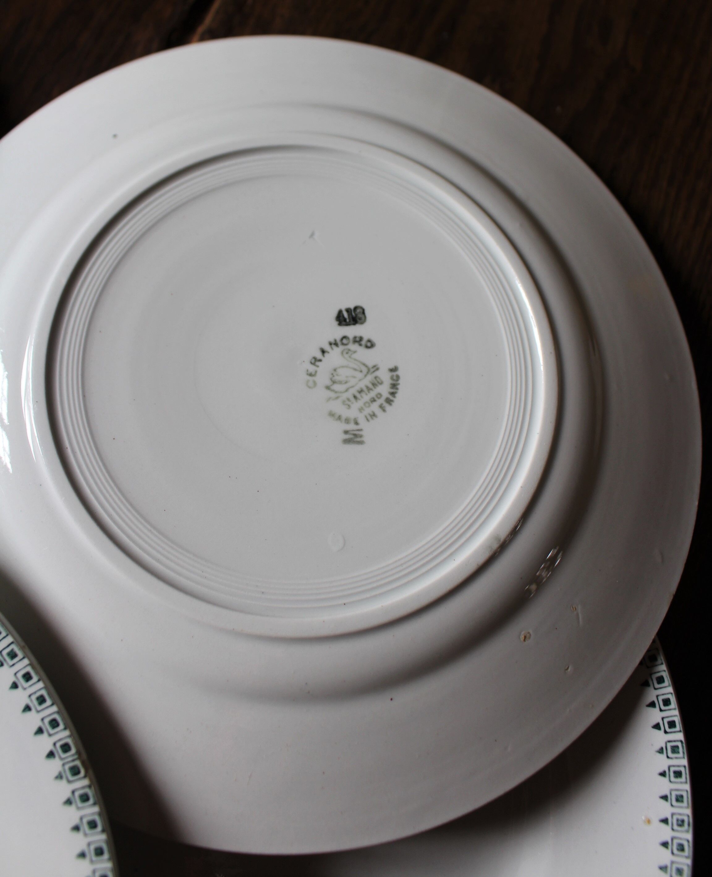 Lot 6 flat plates green Saint Amand