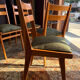 Set of 4 vintage chairs in wood and corduroy – 1950s/60s