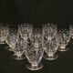 10 old port wine glasses in engraved art deco chiseled crystal